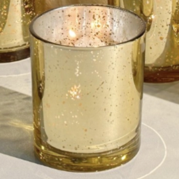 Gold and White  Handmade Candle with Topper - Picture 2 of 2
